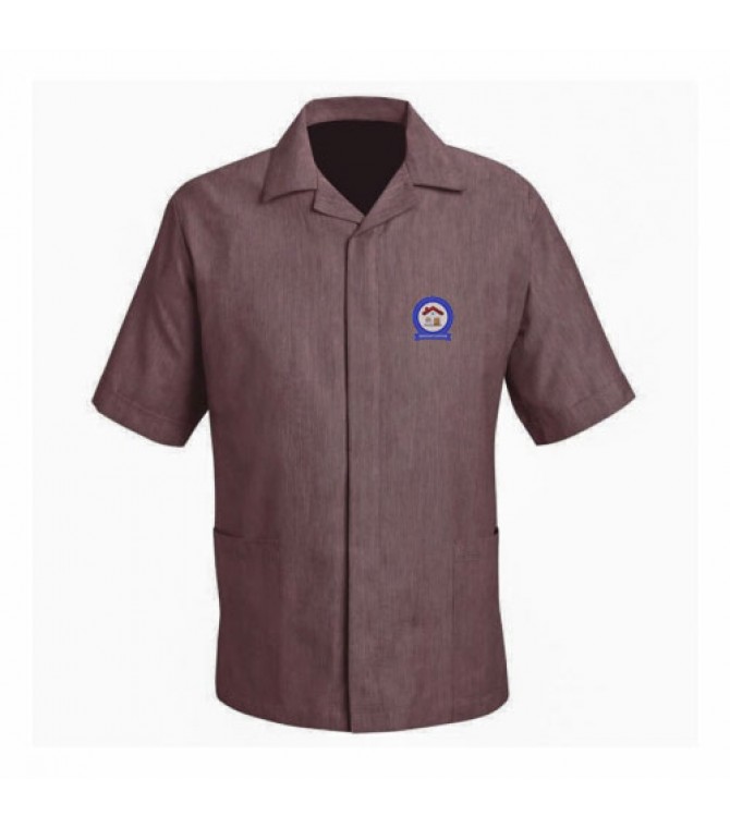 brown janitorial uniform shirt